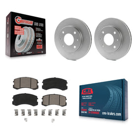 Front Coated Disc Brake Rotors And Ceramic Pads Kit For Mitsubishi Lancer