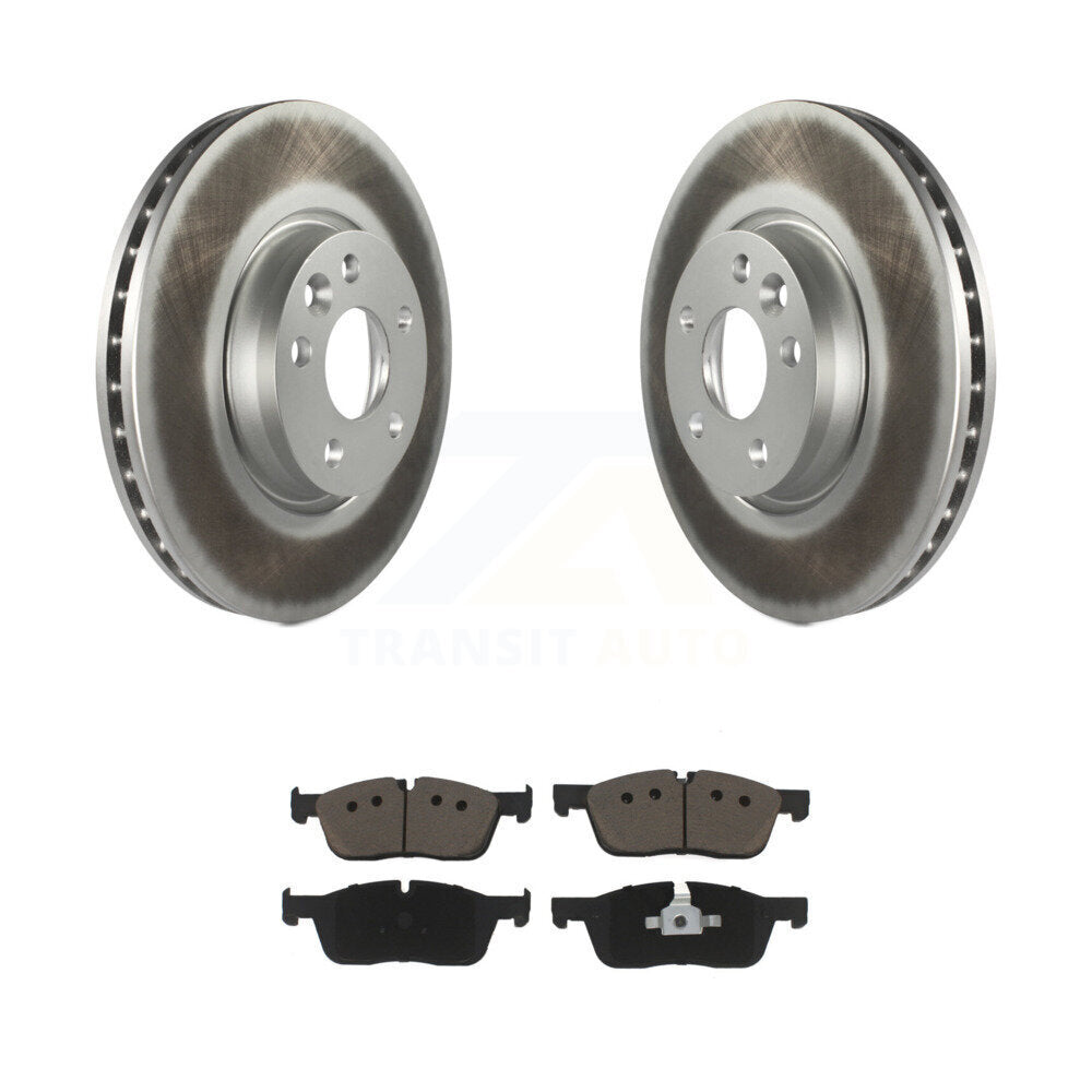 Front Coated Disc Brake Rotors And Ceramic Pads Kit For Land Rover Range Evoque