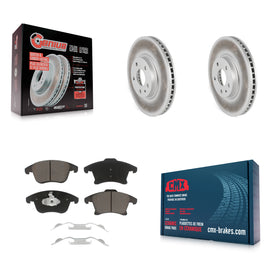 Front Coated Disc Brake Rotors And Ceramic Pads Kit For Ford Fusion Lincoln MKZ