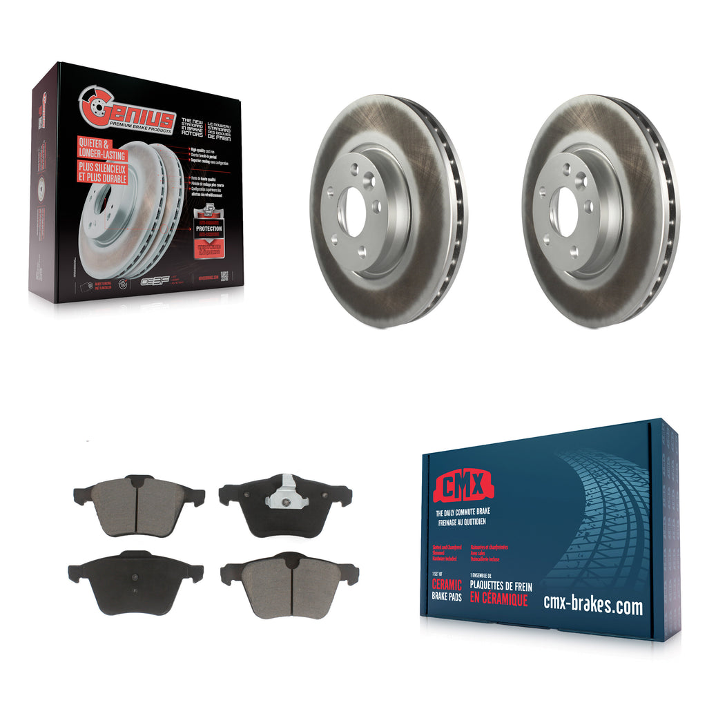 Front Coated Brake Rotor Ceramic Pad Kit For Volvo V70 With 300mm Diameter