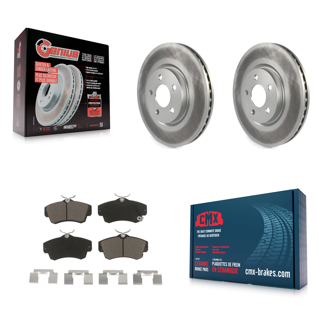 Front Coated Disc Brake Rotors And Ceramic Pads Kit For Chrysler PT Cruiser