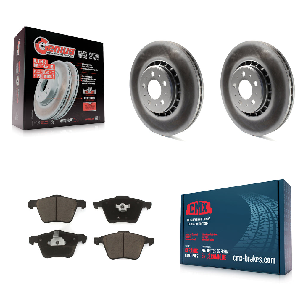 Front Coat Brake Rotors Ceramic Pad Kit For Volvo XC90 With 336mm Diameter Rotor