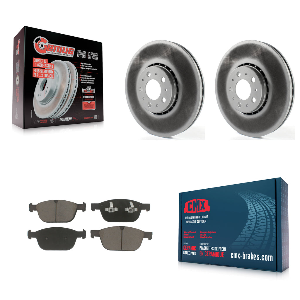 Front Coat Brake Rotors Ceramic Pad Kit For Volvo XC90 With 328mm Diameter Rotor
