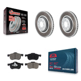 Front Coated Brake Rotor Ceramic Pad Kit For Volvo S60 With 316mm Diameter