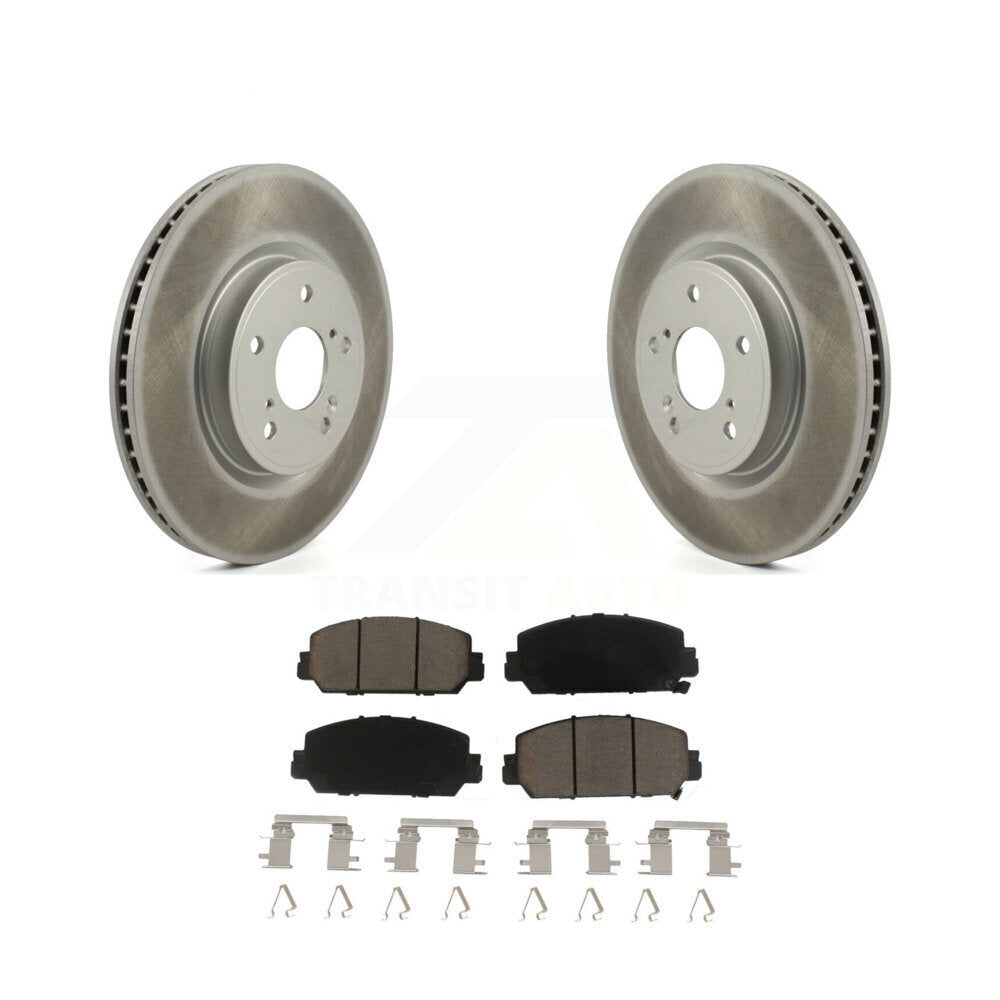 Front Coated Disc Brake Rotors And Ceramic Pads Kit For Honda CR-V