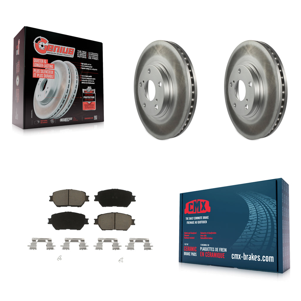 Front Coated Disc Brake Rotors And Ceramic Pads Kit For Toyota Camry