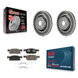 Front Coated Disc Brake Rotor Ceramic Pad Kit For Ford Edge Lincoln MKX Nautilus