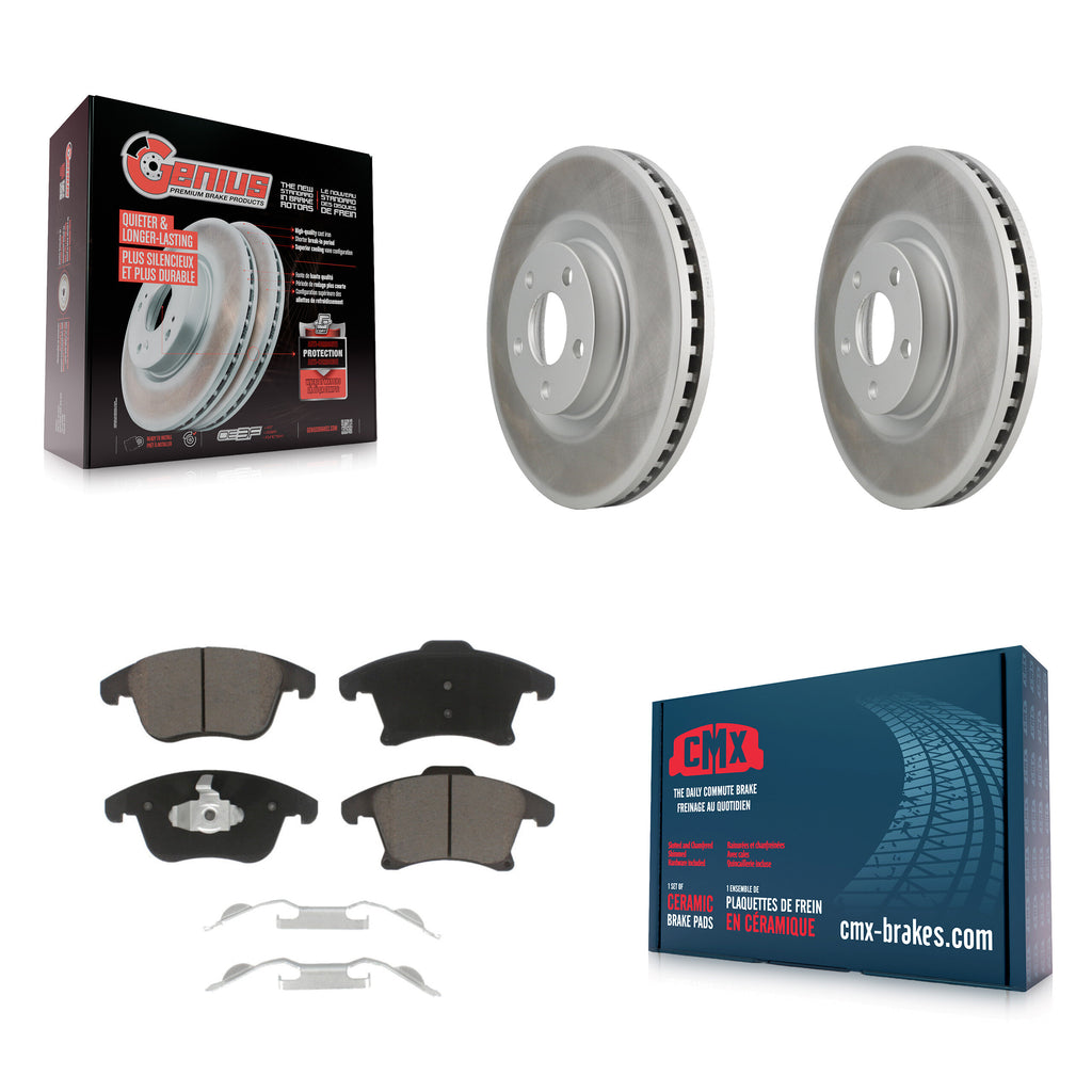 Front Coat Disc Brake Rotor Ceramic Pad Kit For Ford Police Responder Hybrid SSV