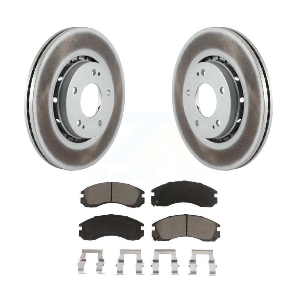 Front Coated Disc Brake Rotors And Ceramic Pads Kit For Mitsubishi Lancer