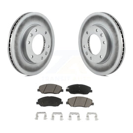 Front Coated Disc Brake Rotor & Ceramic Pad Kit For Kia Sedona Hyundai Entourage