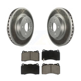 Front Coated Disc Brake Rotors And Ceramic Pads Kit For Cadillac ATS