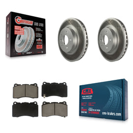 Front Coated Disc Brake Rotors And Ceramic Pads Kit For Cadillac ATS