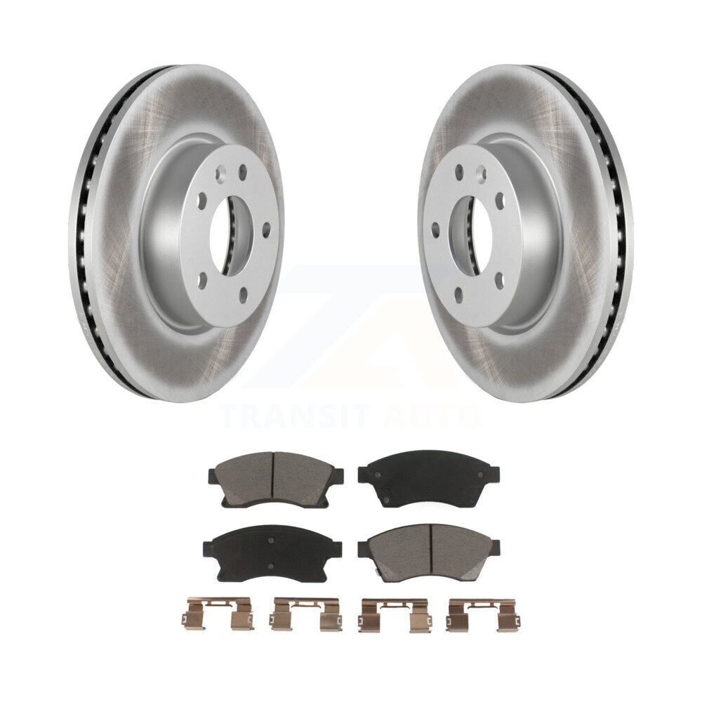 Front Coated Disc Brake Rotors And Ceramic Pads Kit For Cadillac ATS