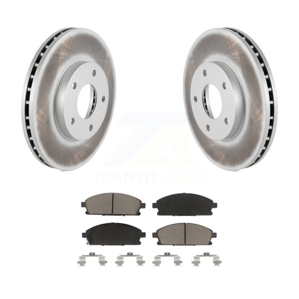 Front Coated Disc Brake Rotors And Ceramic Pads Kit For 2004-2006 Nissan X-Trail