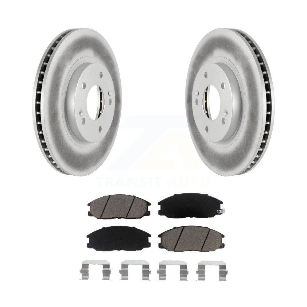 Front Coated Disc Brake Rotors And Ceramic Pads Kit For Hyundai Santa Fe