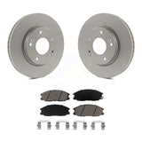 Front Coated Disc Brake Rotors And Ceramic Pads Kit For Hyundai Santa Fe