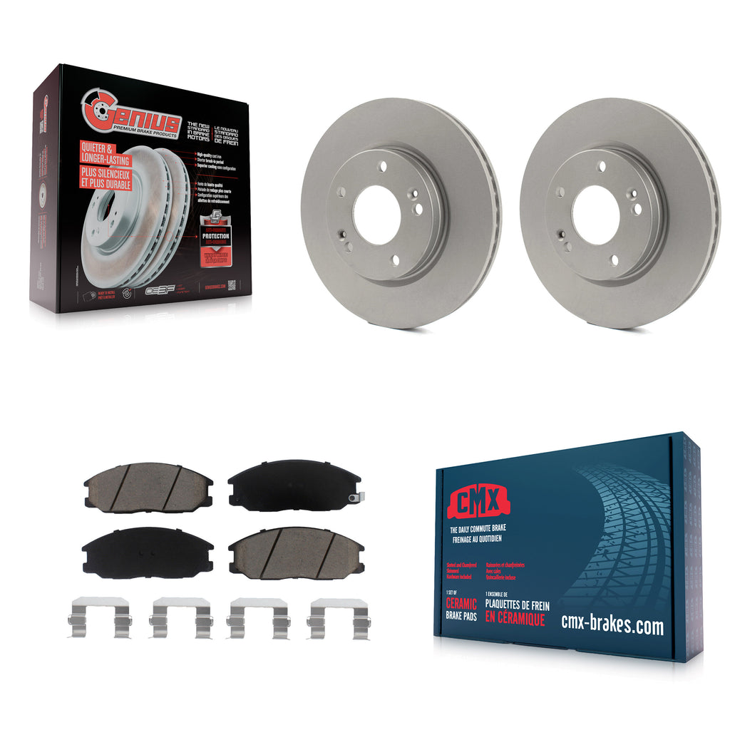 Front Coated Disc Brake Rotors And Ceramic Pads Kit For Hyundai Santa Fe