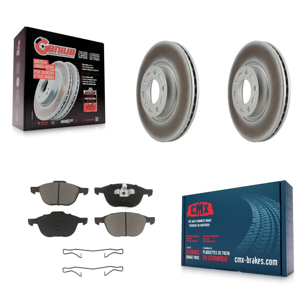 Front Coated Disc Brake Rotors And Ceramic Pads Kit For Mazda 3 5 Sport