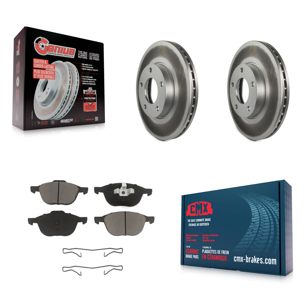 Front Coated Disc Brake Rotors And Ceramic Pads Kit For Mazda 3 Sport