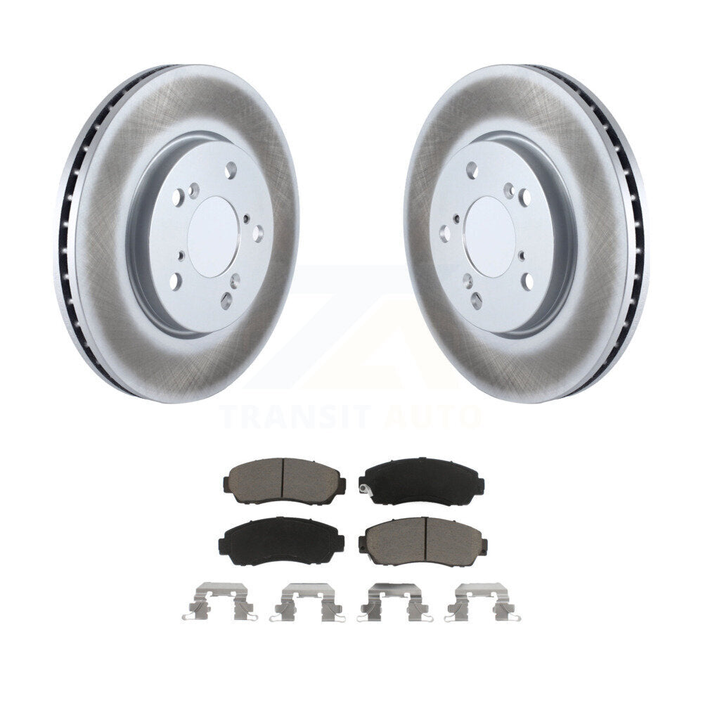 Front Coated Disc Brake Rotors And Ceramic Pads Kit For 2005-2010 Honda Odyssey