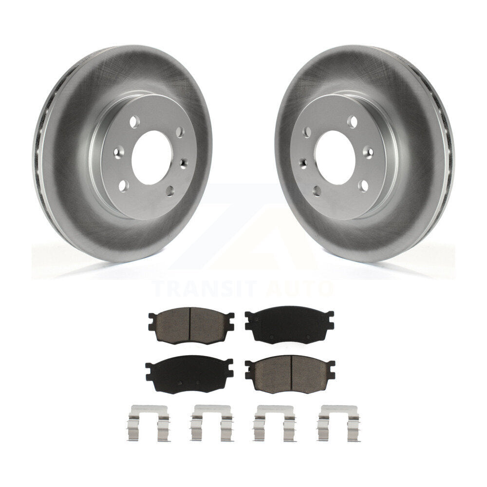 Front Coated Disc Brake Rotors & Ceramic Pad Kit For Hyundai Accent Kia Rio Rio5