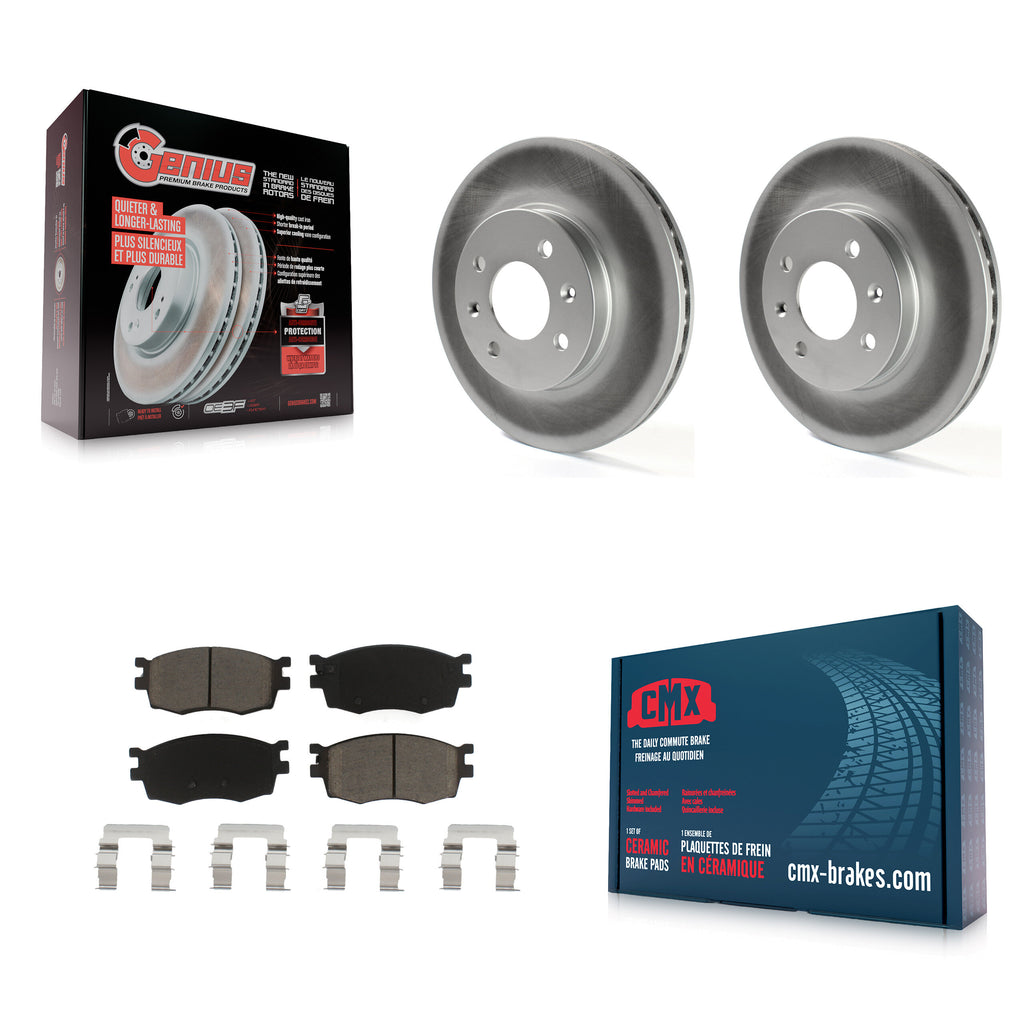 Front Coated Disc Brake Rotors & Ceramic Pad Kit For Hyundai Accent Kia Rio Rio5