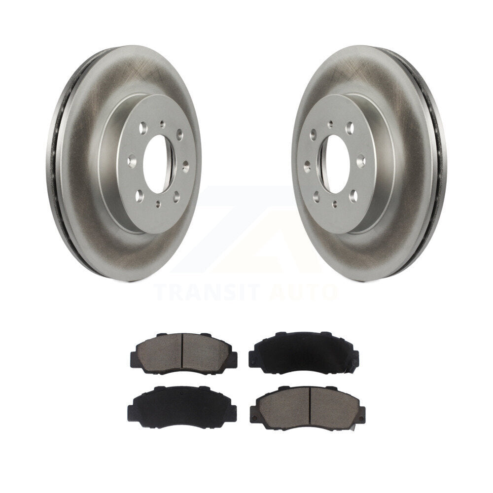 Front Coated Disc Brake Rotor & Ceramic Pad Kit For 1992-1993 Acura Integra GS-R