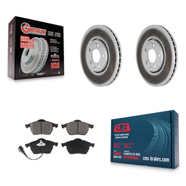 Front Coated Disc Brake Rotor & Ceramic Pad Kit For Volkswagen Jetta Beetle Golf