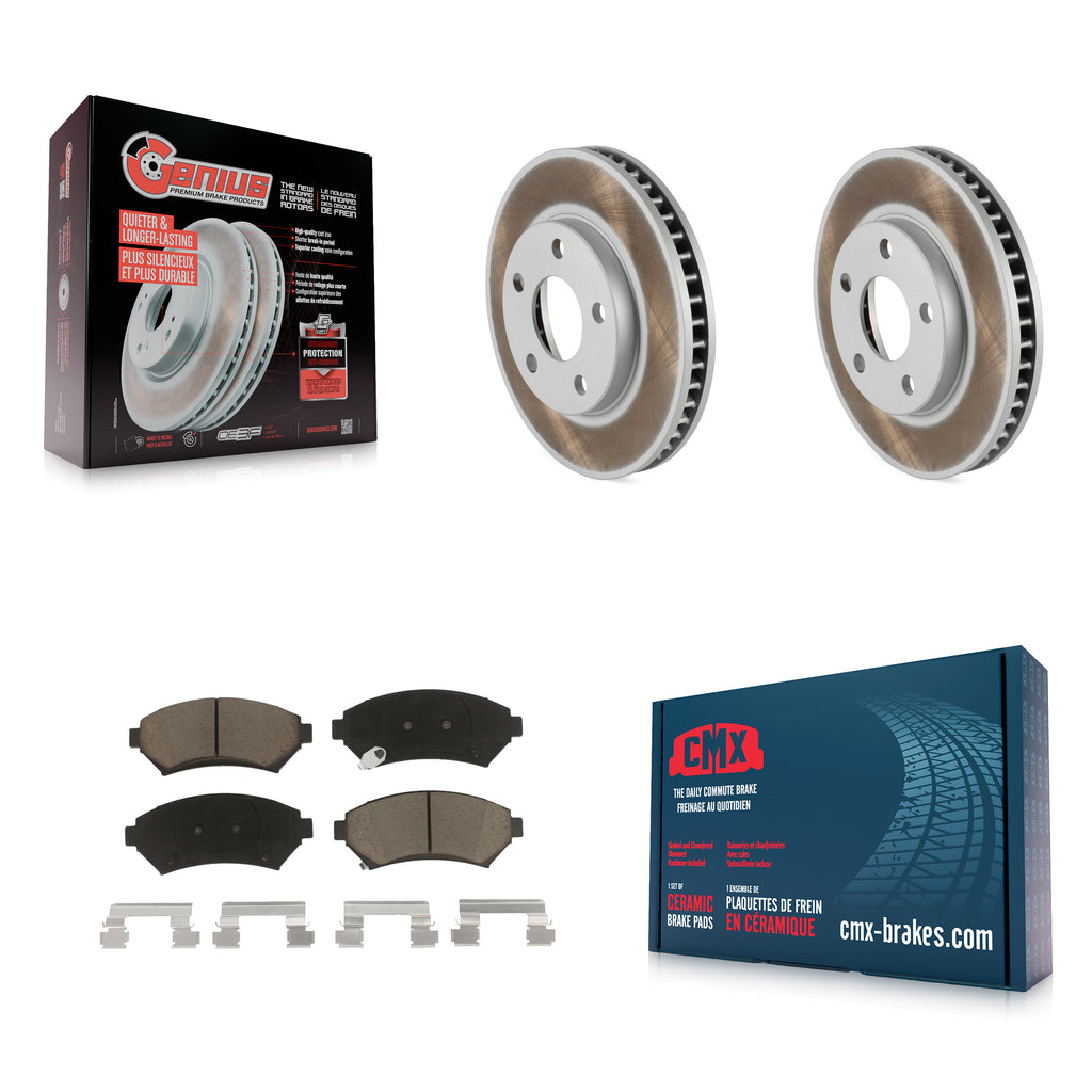 Front Coated Brake Rotor Ceramic Pad Kit For Buick LeSabre Century Pontiac Grand