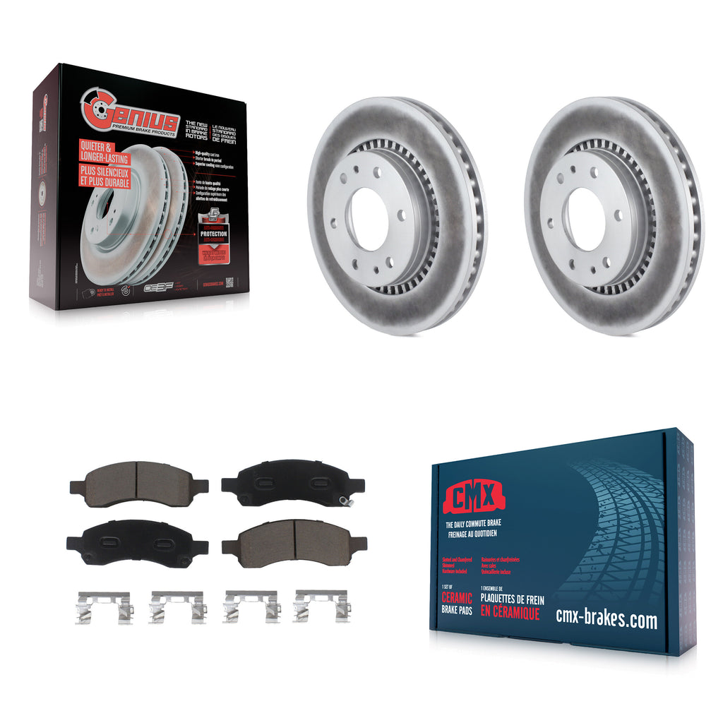 Front Coat Brake Rotor Ceramic Pad Kit For Chevrolet Trailblazer GMC Envoy Buick