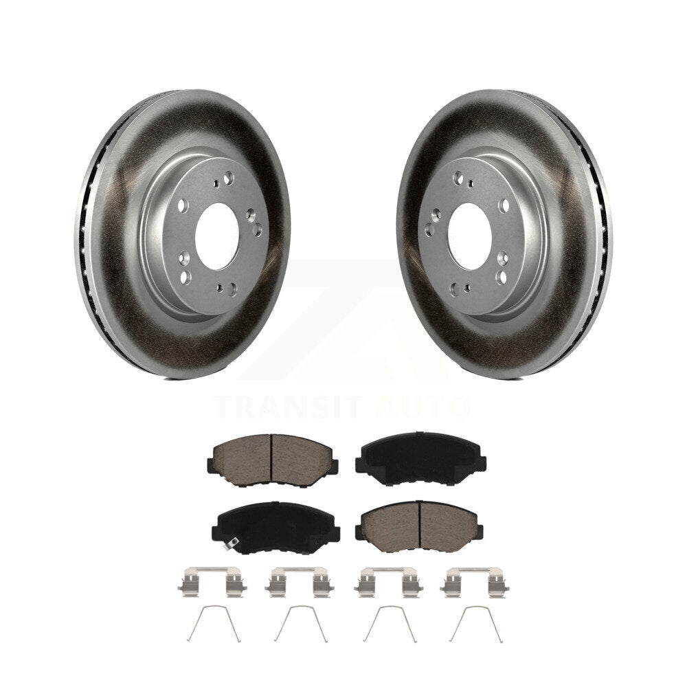 Front Coated Disc Brake Rotors And Ceramic Pads Kit For 2013 Acura ILX 2.0L