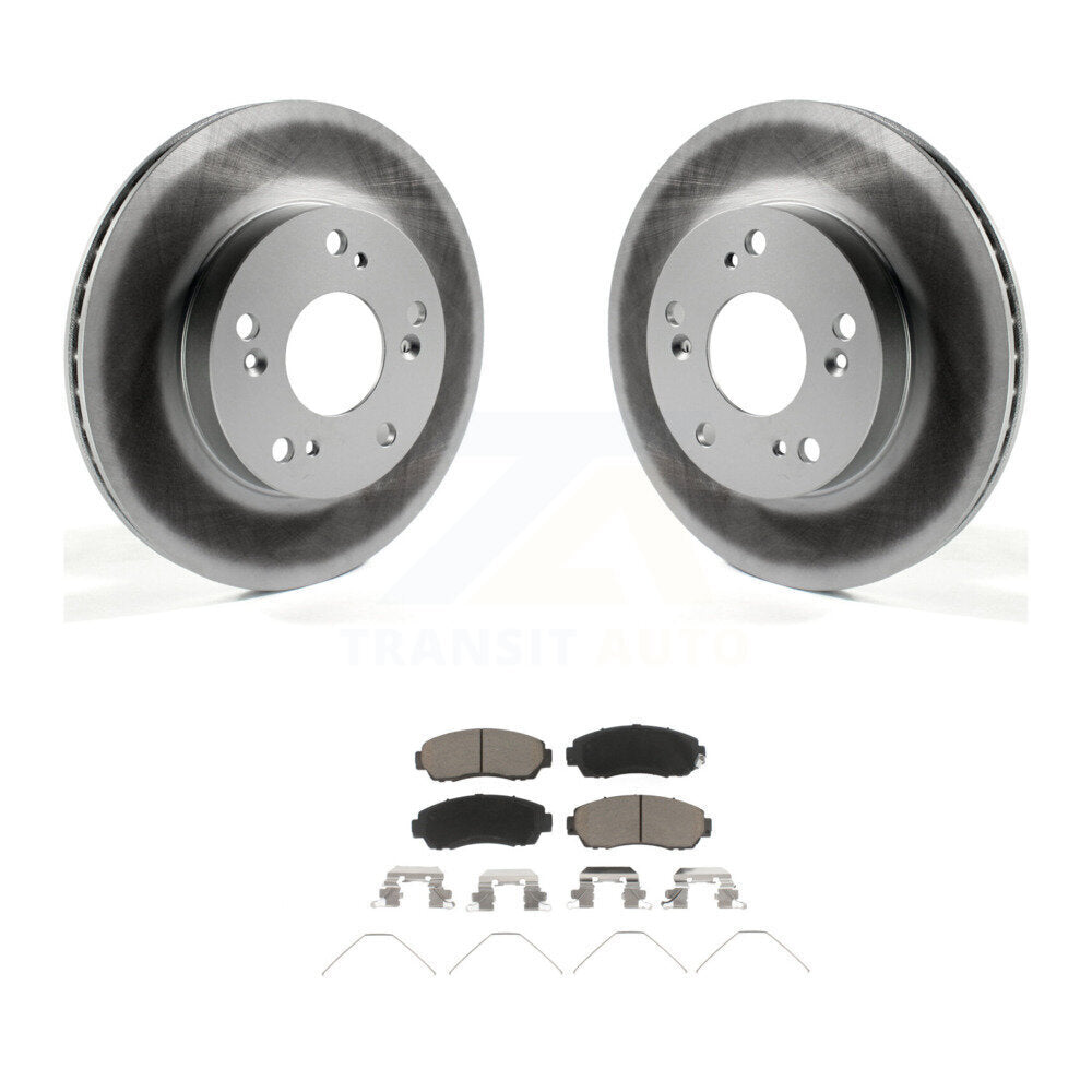 Front Coated Disc Brake Rotors And Ceramic Pads Kit For Honda Civic