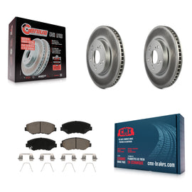 Front Coated Disc Brake Rotors And Ceramic Pads Kit For Honda Civic