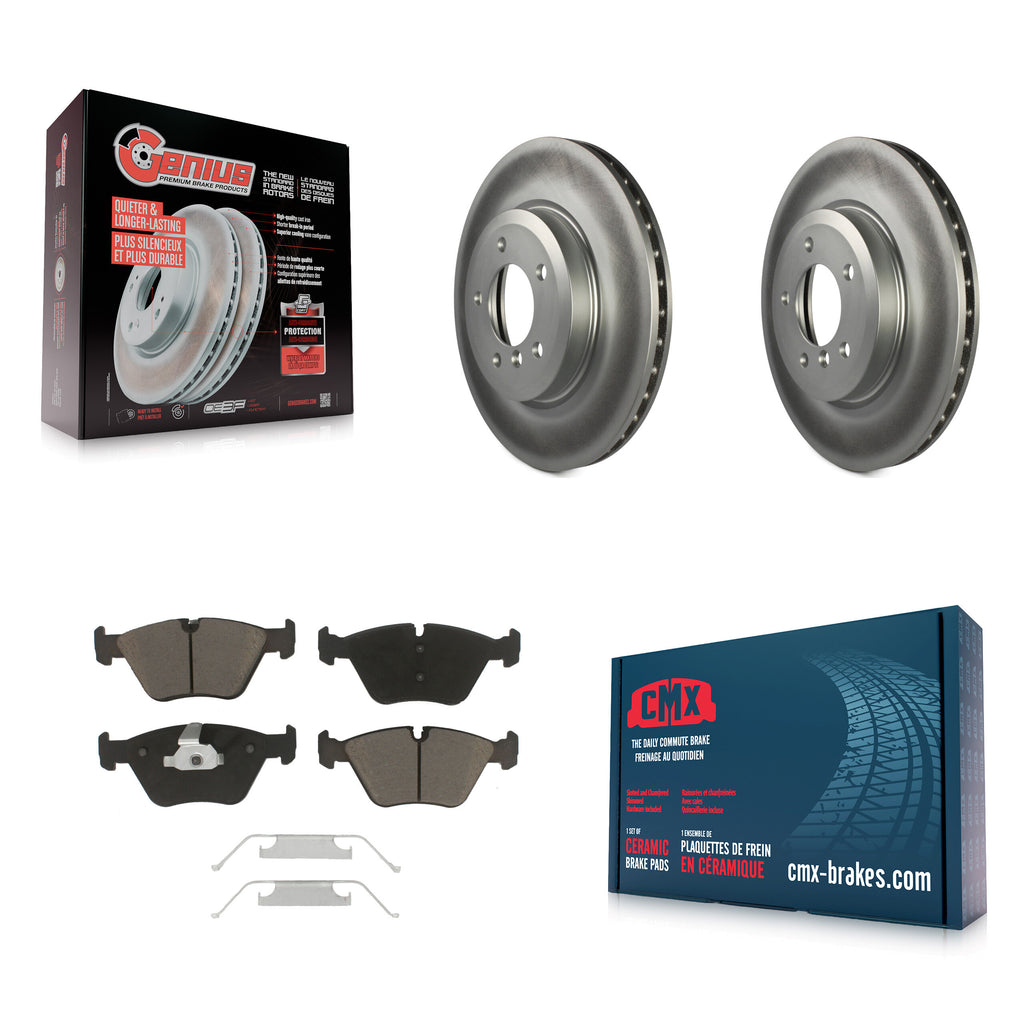 Front Coated Disc Brake Rotors And Ceramic Pads Kit For BMW 330Ci 330i Z4 330xi