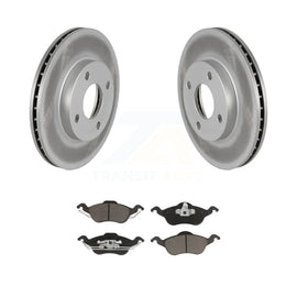 Front Coated Disc Brake Rotors And Ceramic Pads Kit For Ford Focus