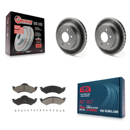 [Front] 2000-2002 Dodge Dakota Durango Premium Coated Rotors & Ceramic Pads Brake Kit For Max Braking