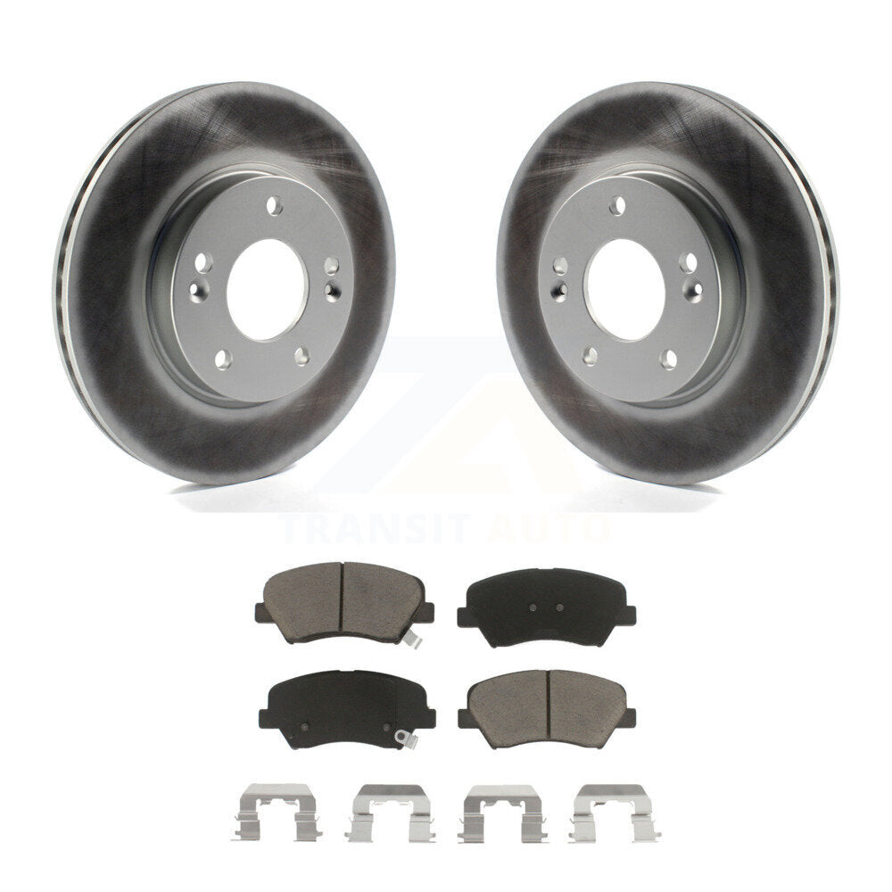 Front Coat Brake Rotor Ceramic Pad Kit For Hyundai Elantra Kia Forte Veloster GT