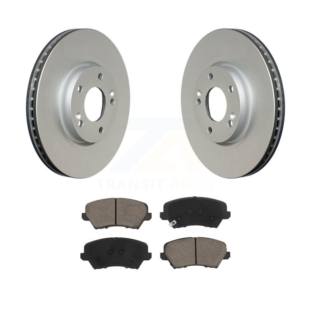 Front Coat Disc Brake Rotors Ceramic Pad Kit For Hyundai Veloster Kia Forte Koup