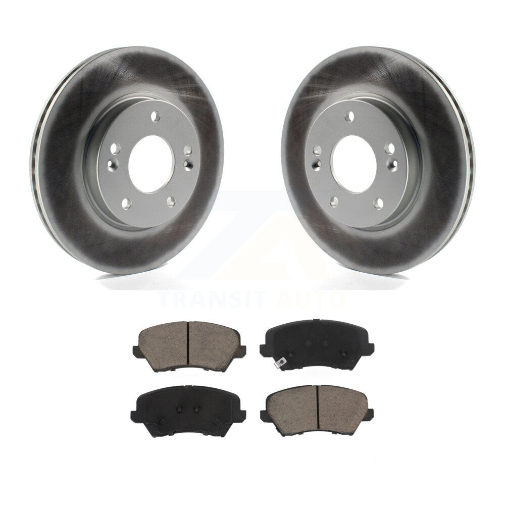 Front Coat Brake Rotor Ceramic Pad Kit For Kia Forte Hyundai Veloster Elantra GT