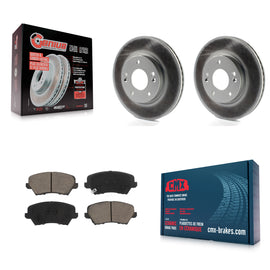 Front Coat Brake Rotor Ceramic Pad Kit For Kia Forte Hyundai Veloster Elantra GT