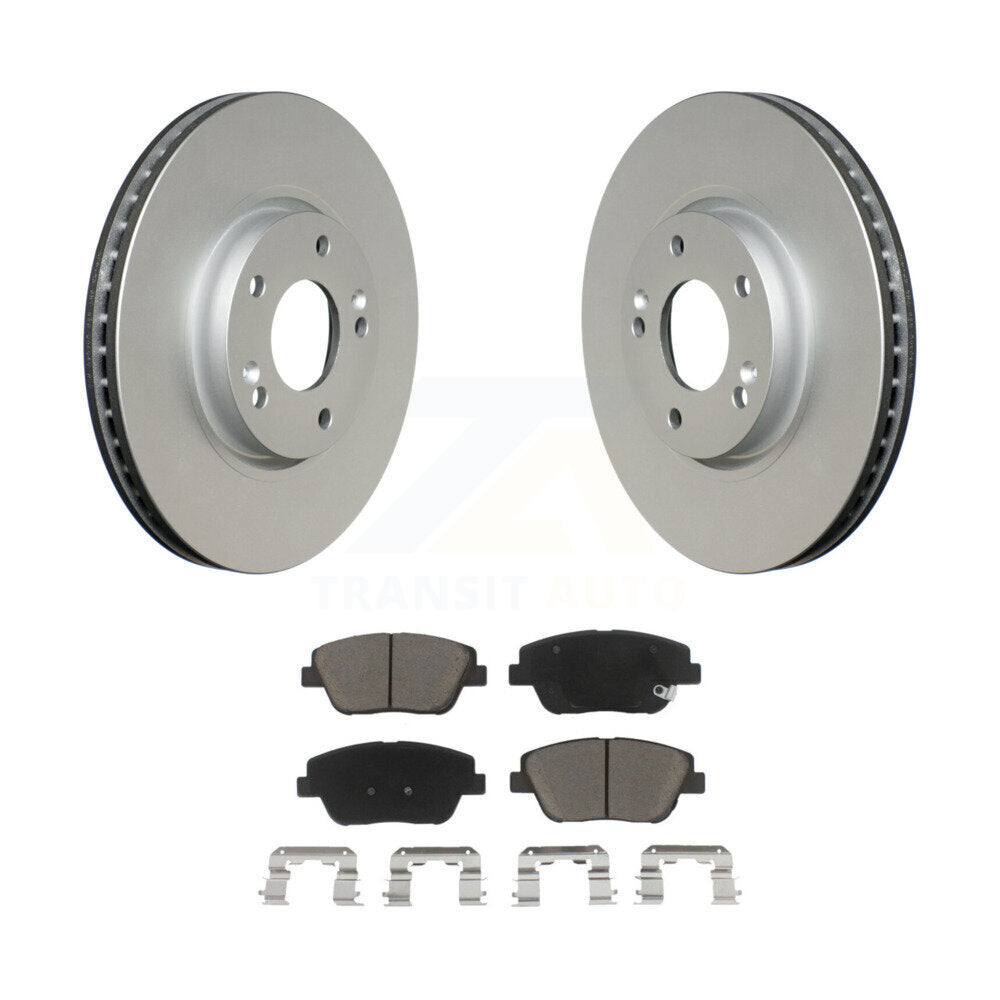 Front Coated Disc Brake Rotors And Ceramic Pad Kit For Hyundai Sonata Kia Optima