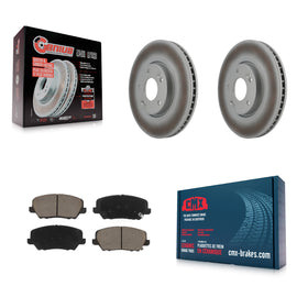 Front Coated Brake Rotor & Ceramic Pad Kit For Kia Forte Hyundai Veloster Forte5