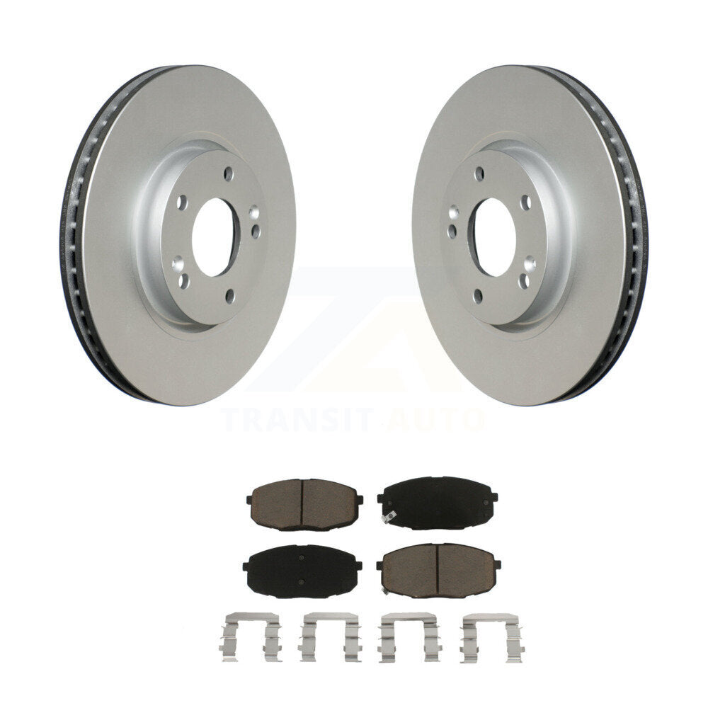 Front Coated Disc Brake Rotors And Ceramic Pads Kit For Kia Forte Koup Forte5