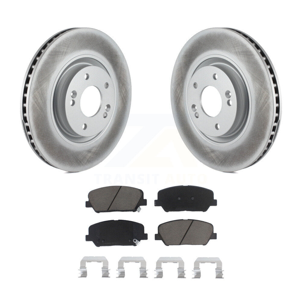 Front Coated Disc Brake Rotors And Ceramic Pad Kit For 2011-2015 Kia Optima 2.0L