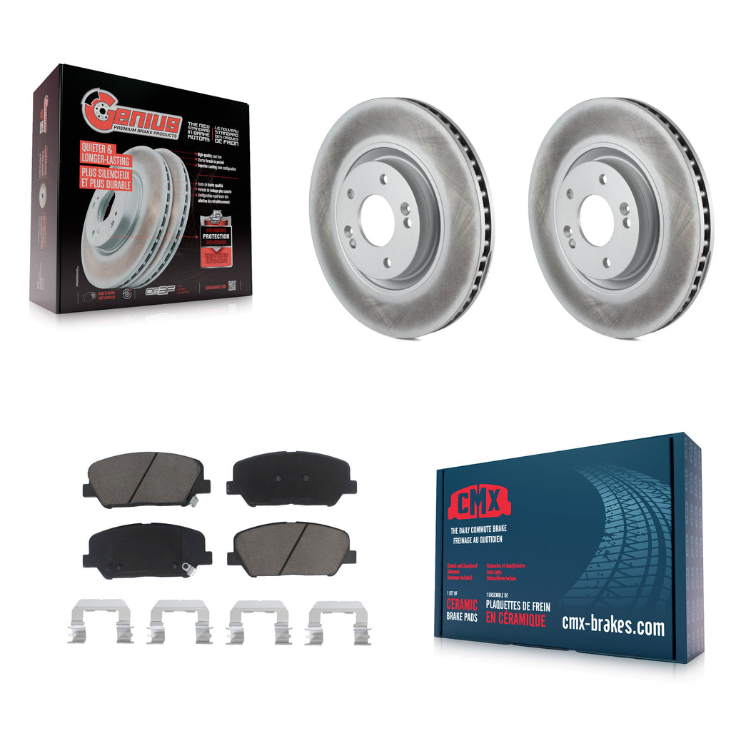 [Front] 2011-2015 Kia Optima 2.0L Premium Coated Rotors & Ceramic Pads Brake Kit For Max Braking