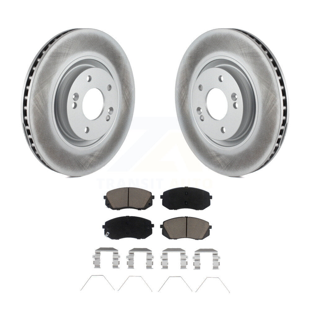 Front Coated Disc Brake Rotors And Ceramic Pad Kit For Hyundai Sonata Kia Optima