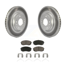 Front Coated Brake Rotor & Ceramic Pad Kit For Hyundai Sonata Kia Optima Niro EV