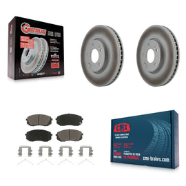 Front Coated Disc Brake Rotors And Ceramic Pads Kit For Hyundai Sonata