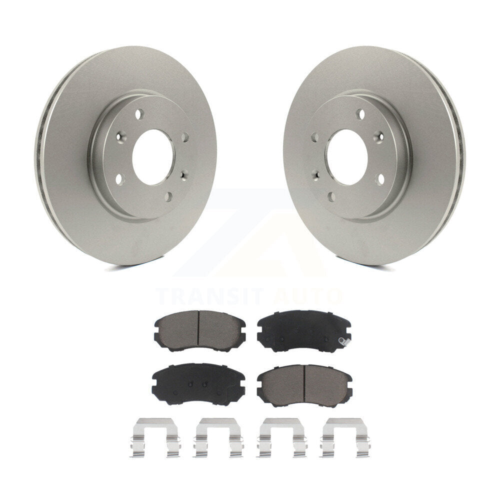 Front Coated Brake Rotors Ceramic Pad Kit For Hyundai Sonata Kia Optima Magentis