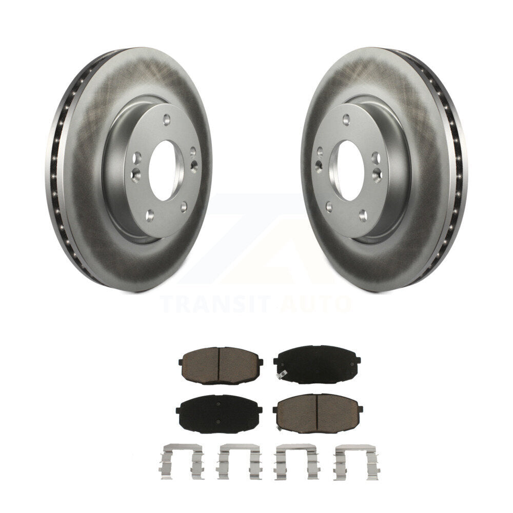 Front Coated Disc Brake Rotors And Ceramic Pads Kit For Hyundai Elantra